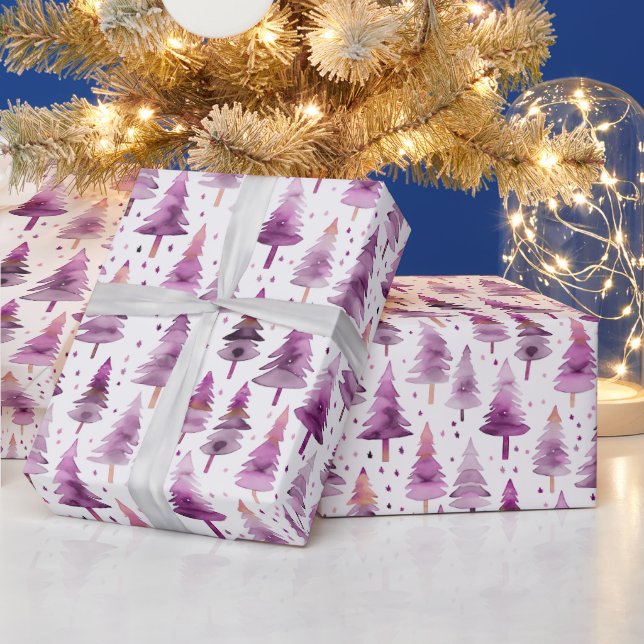 Julgranar Stars Lila Rosa jul Presentpapper (Helgdagar)