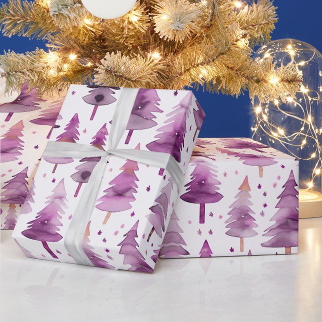 Julgranar Stars Lila Rosa jul Presentpapper (Helgdagar)