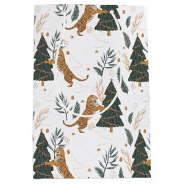 Julgranar & tigers mönster anpassningsbar backgrou