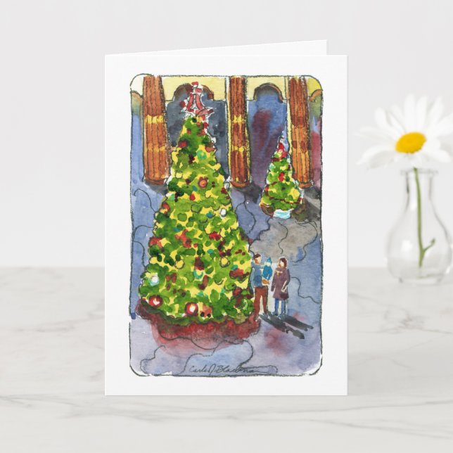 Julgranar vid Playhouse Square Greeting Card Kort (Liten växt)