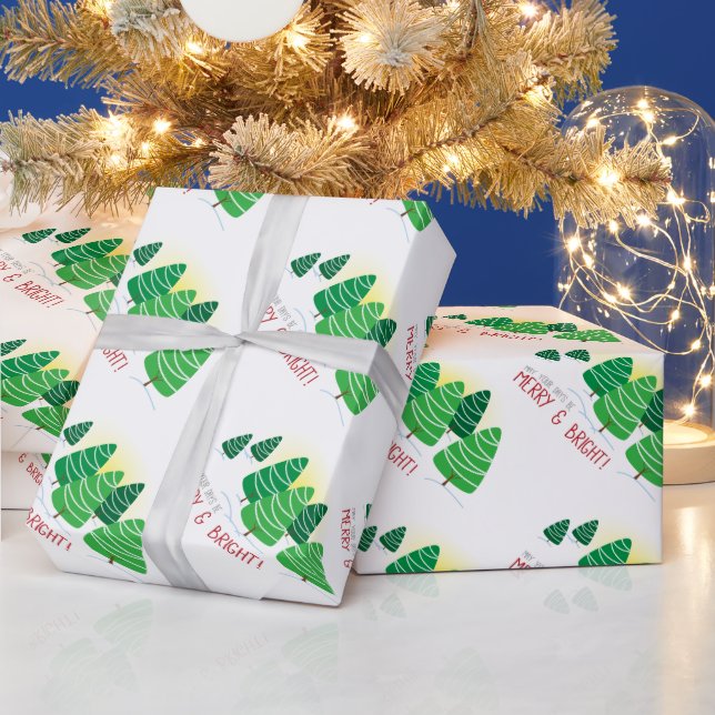 Julgranar & Vita Pärlor Jul Presentpapper (Helgdagar)