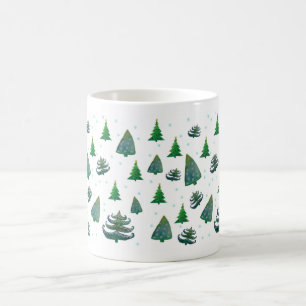 Julgranar Watercolor Art White Mugg