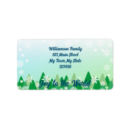 Julgranar White Snöflingor Joy till världen Adressetikett