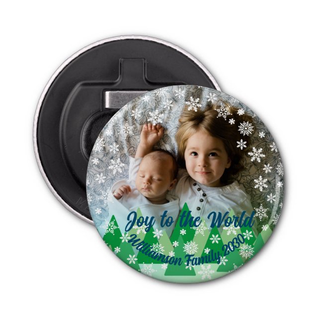 Julgranar White Snöflingor Joy till världen Flasköppnare (Framsidan)