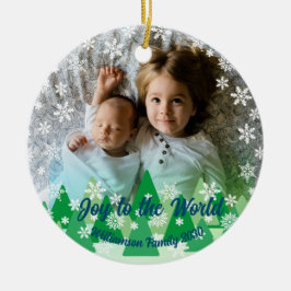 Julgranar White Snöflingor Joy till världen Julgransprydnad Keramik