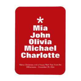 Julgranarna, vita, anpassade namn magnet