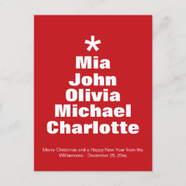 Julgranarna, vita, anpassade namn vykort