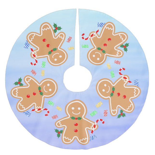 Julgranater Pepparkaksgubbe Candy cane Julgransmatta Borstad Polyester (Framsidan)