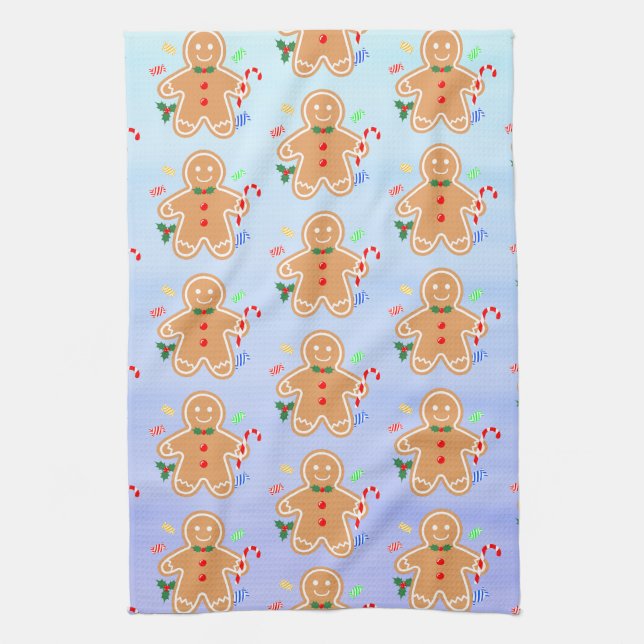 Julgranater Pepparkaksgubbe Candy cane Kökshandduk (Vertikal)