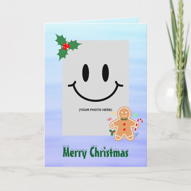 Julgranater Pepparkaksgubbe Candy cane Kort (Framsida)