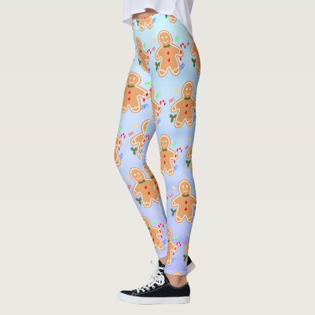 Julgranater Pepparkaksgubbe Candy cane Leggings (Vänster)