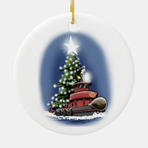 Julgranbogserbåt Julgransprydnad Keramik