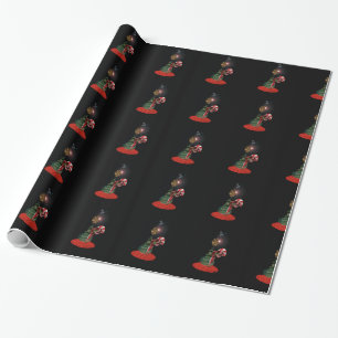 Julgrancandy cane som slår in papper presentpapper