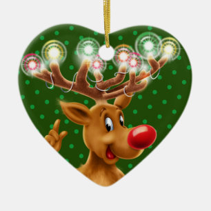 Julgrandekoration exponerade Rudolph Julgransprydnad Keramik