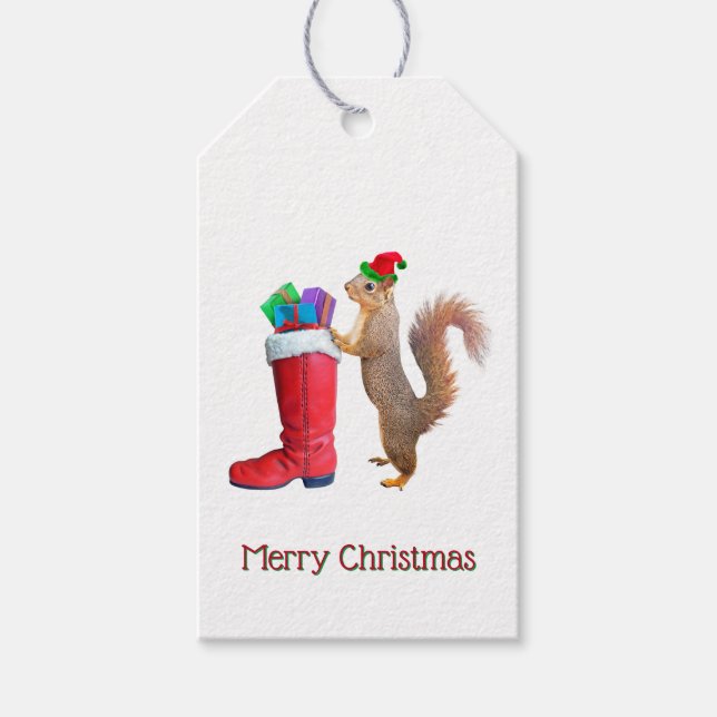 Julgranekorre med presentgåva etiketter (Framsidan)