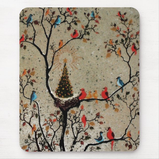 Julgranen bygga bo ~ Mousepad Musmatta (Framsidan)