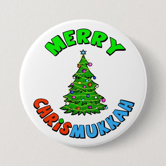 Julgranen med davidsstjärnan knäppas överst knapp (Framsida)