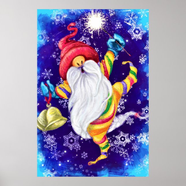 Julgranen med Klockor Poster - Målning (Framsidan)