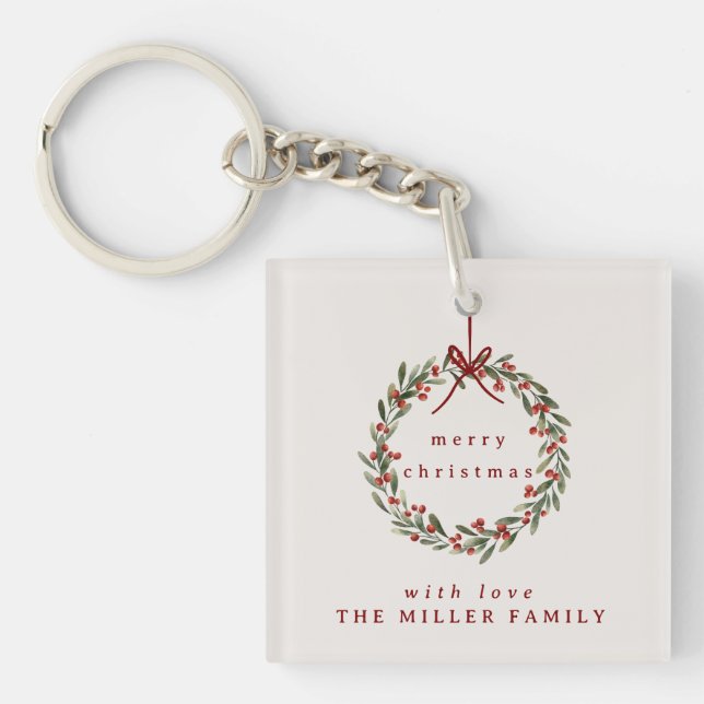 Julgranens krans med rött båge. (Framsidan)