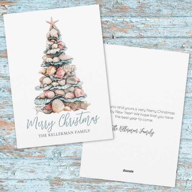 Julgranens strand julkort (Christmas Tree Beach Holiday Card)