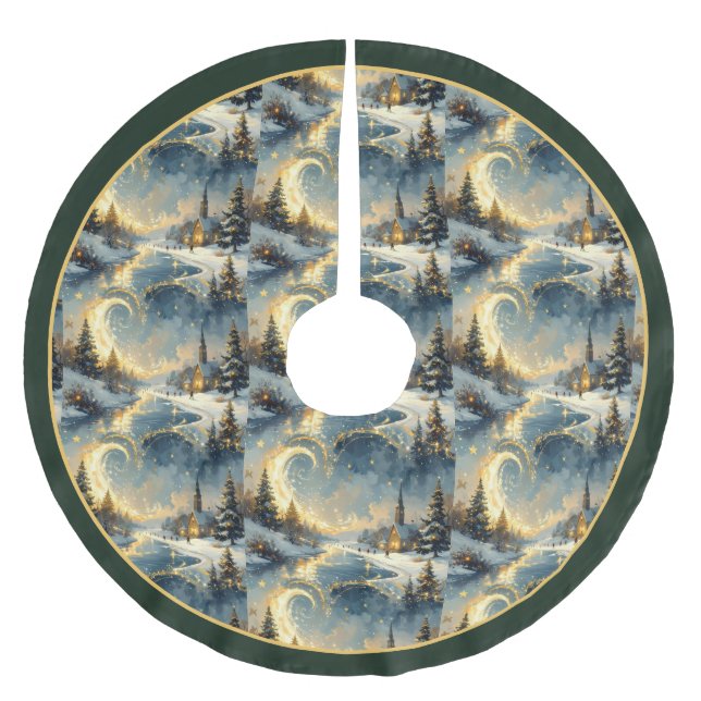 Julgranfilt med en Mystisk By Julgransmatta Borstad Polyester (Framsidan)