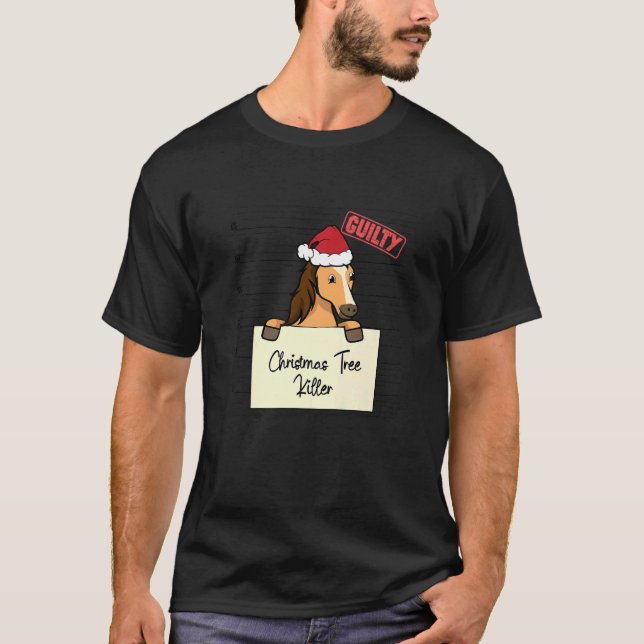 Julgranförstörare häst t shirt (Framsida)