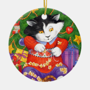 Julgrankatt Julgransprydnad Keramik