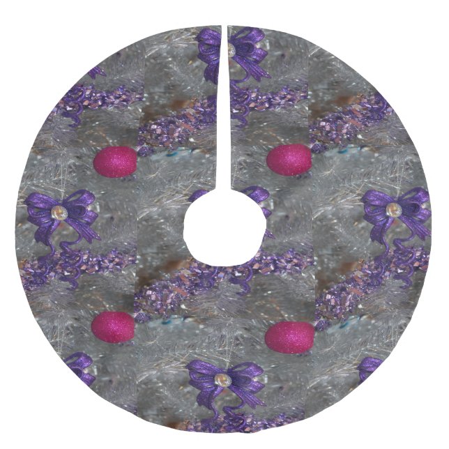 Julgrankjollilan bugar rosaprydnaden julgransmatta borstad polyester (Framsidan)