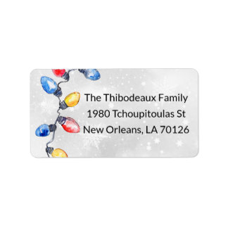 Julgranlampor, slingbelysning, returadress adressetikett