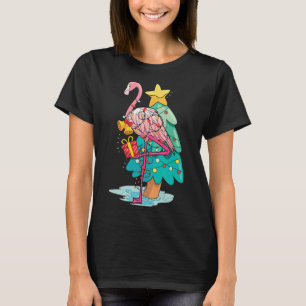 Julgranljus Tropisk Flamingo Djur Jul T Shirt