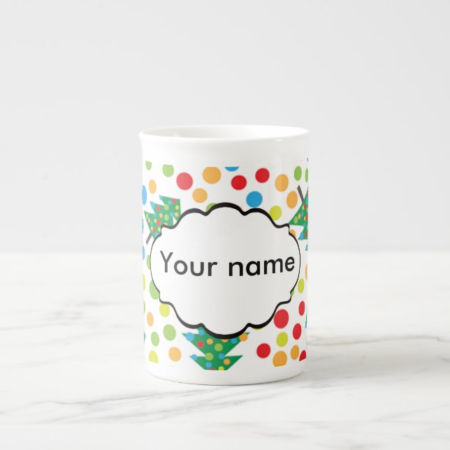 Julgranmönster Benporslin Mugg (Framsidan)