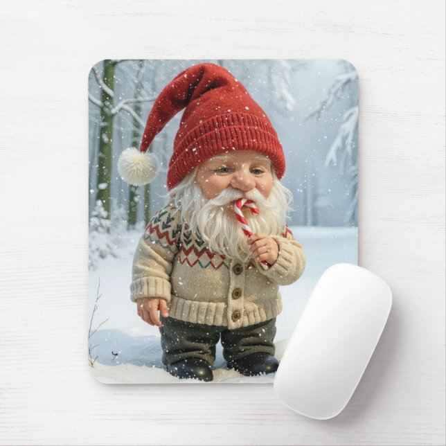 Julgrann i Snöflingor med Candy cane Musmatta (Med mus)