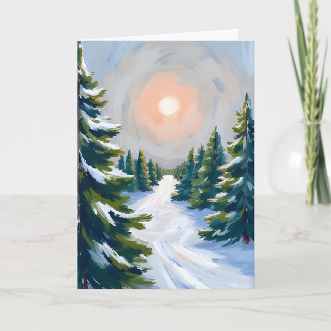 Julgranodling Vattenfärg Helgkort (Framsida)