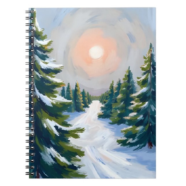 Julgranodling Vattenfärg Högtid Anteckningsbok (Framsidan)