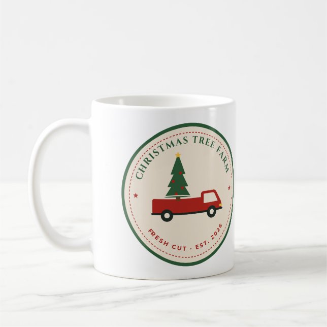 Julgranodling Vintage Röd Lastbils Kaffemugg (Vänster)