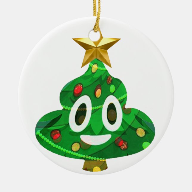 JulgranPoop Emoji Julgransprydnad Keramik (Framsidan)