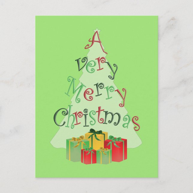 Julgrans julkort helg vykort (Framsida)