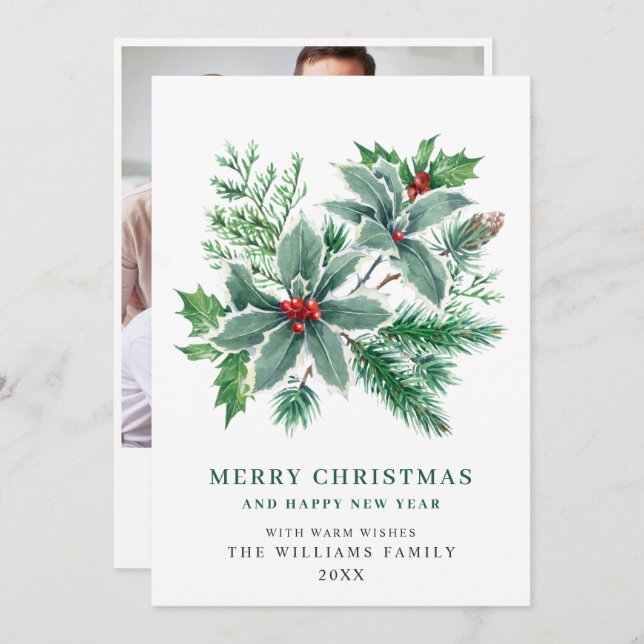 Julgransbär FOTO Julhälsning Julkort (Fram/baksida)