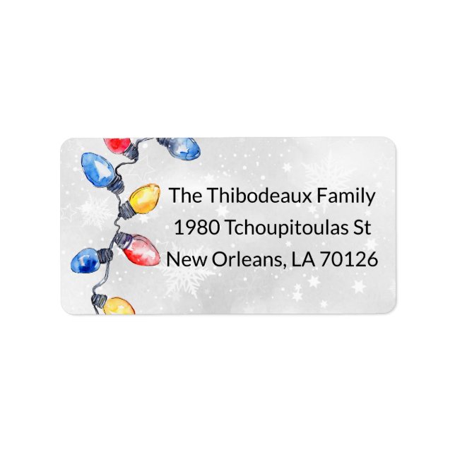 Julgransbelysning, Ljuslyktor, Returadress Adressetikett (Framsidan)