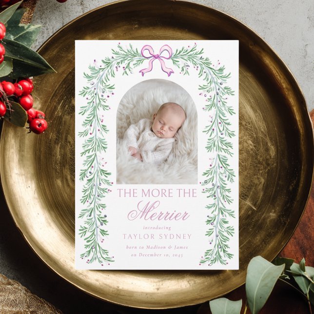 Julgransdekoration Snygg Rosa Flicka Baby Födelse Meddelande (Skapare uppladdad)