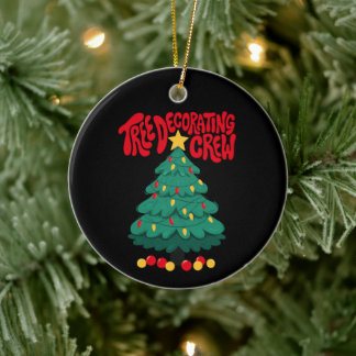 Julgransdekorationsgrupp Jul Familj Matchande Julgransprydnad Keramik