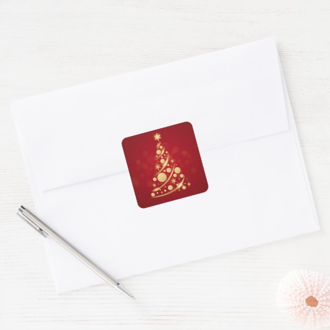 Julgransetiketter Fyrkantigt Klistermärke (Kuvert)