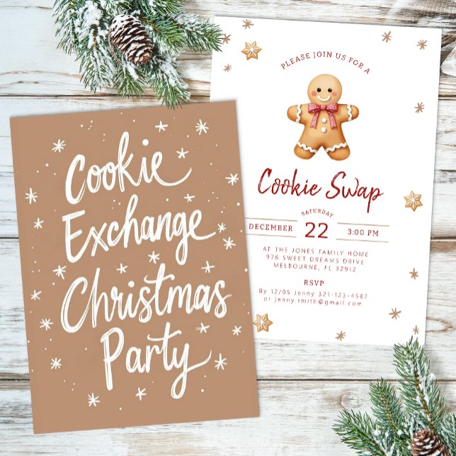 Julgransfirande Inbjudan till Cookie Exchange (Cookie Swap Xmas Party Invite)