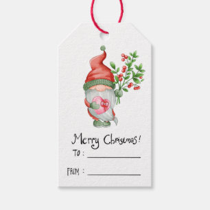 Julgranskorn Gnome to och from Gift Märkres Presentetikett