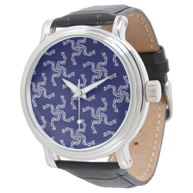 Julgranskrans Blå, Juldekoration, Xmas Armbandsur (Vinklad)