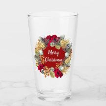 Julgranskrans Glas Tumbler Festlig Barutrustning