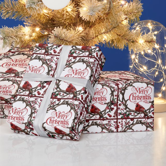 Julgranskrans Kardinal Röda Bär Presentpapper (Helgdagar)