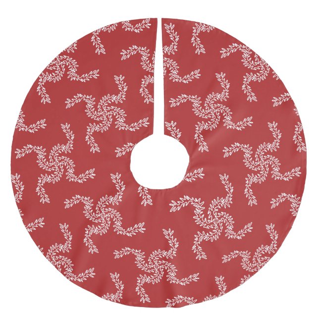 Julgranskrans Röd, Juldekoration, Xmas Julgransmatta Borstad Polyester (Framsidan)