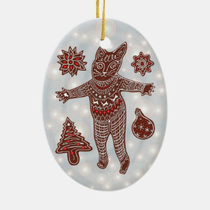 Julgranskrydda Katt & Kakor Prydnad Julgransprydnad Keramik