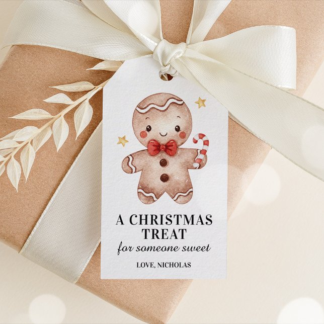 Julgranskuk Gift Tag Presentetikett (Gingerbread Man Holiday Gift Tag)